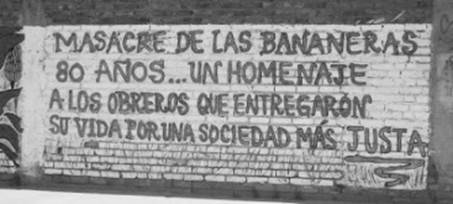 Mural conmemorativo de los 80 a&ntilde;os de la masacre de las bananeras, sur de Bogot&aacute;