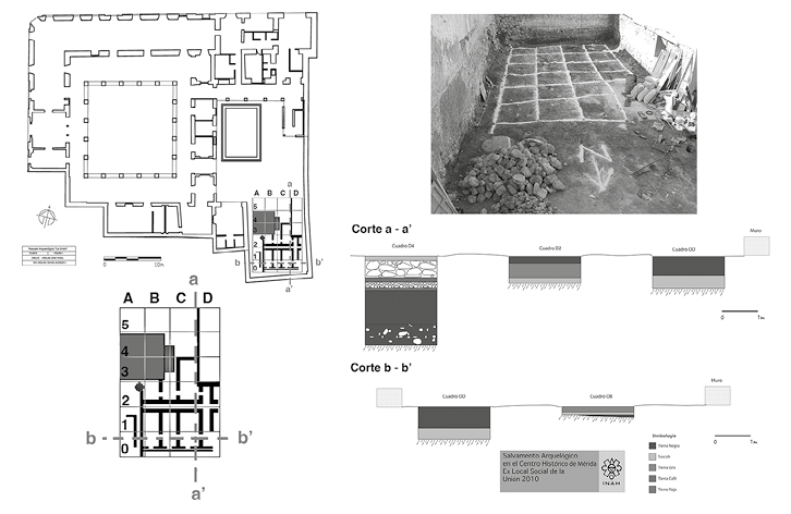 Planta del edificio y área de excavación