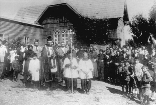 Procesión del 8 de diciembre de 1919. Capilla de la Inmaculada Concepción (Bariloche).