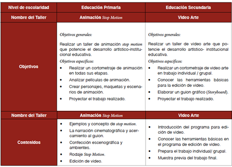 Propuesta de contenidos digitales en distintos niveles
de escolaridad por Bernaschina (2018)