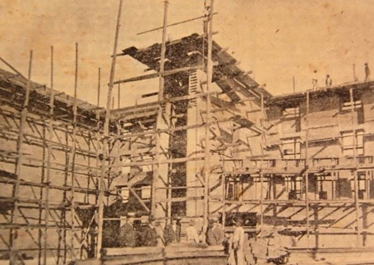 Teatro Guarany durante sua constru&ccedil;&atilde;o (interiores)