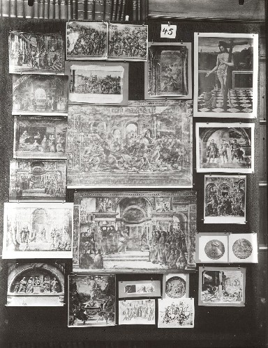 Aby Warburg, Mnemosyne Atlas,
Panel 45 (&ldquo;Superlatives of the language of gestures&rdquo;), 1927-29.