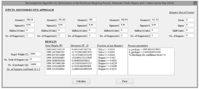 User interface of the prototype software developed
