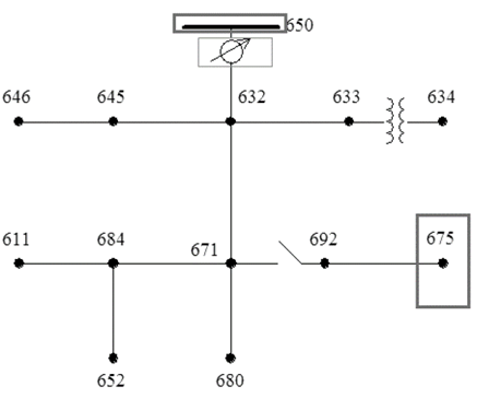 Modified IEEE 13 Node test feeder