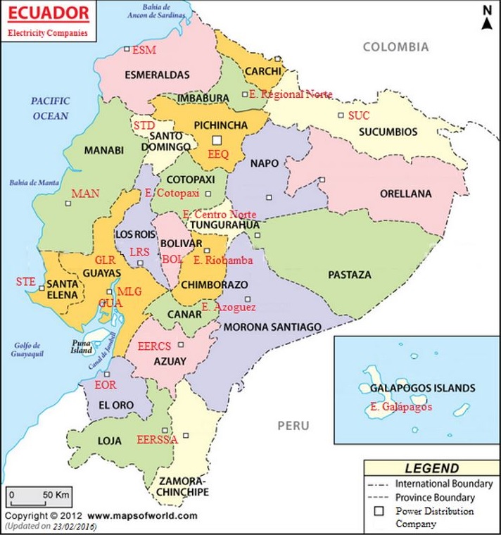 Identification of energy
distribution companies in Ecuador.