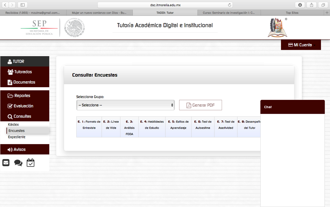 Encuestas de llenado para conocer datos personales del estudiante