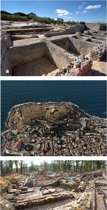 . Project STORM pilot sites: a) Roman ruins of Tr�ia;
b) Diocletian baths; c) fortress and old centre of Rethymno; d) grand theatre
of Ephesus; e) Mellor archaeological site. Source: [21].