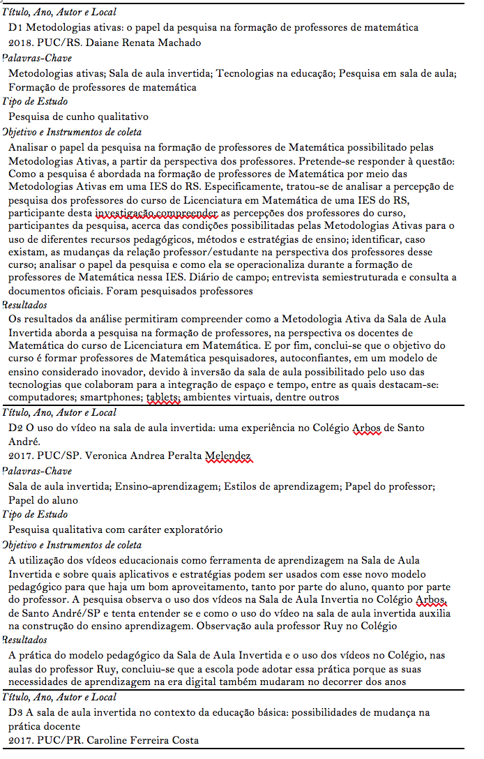 Quadro 2. S�ntese das disserta��es inclu�das no estudo