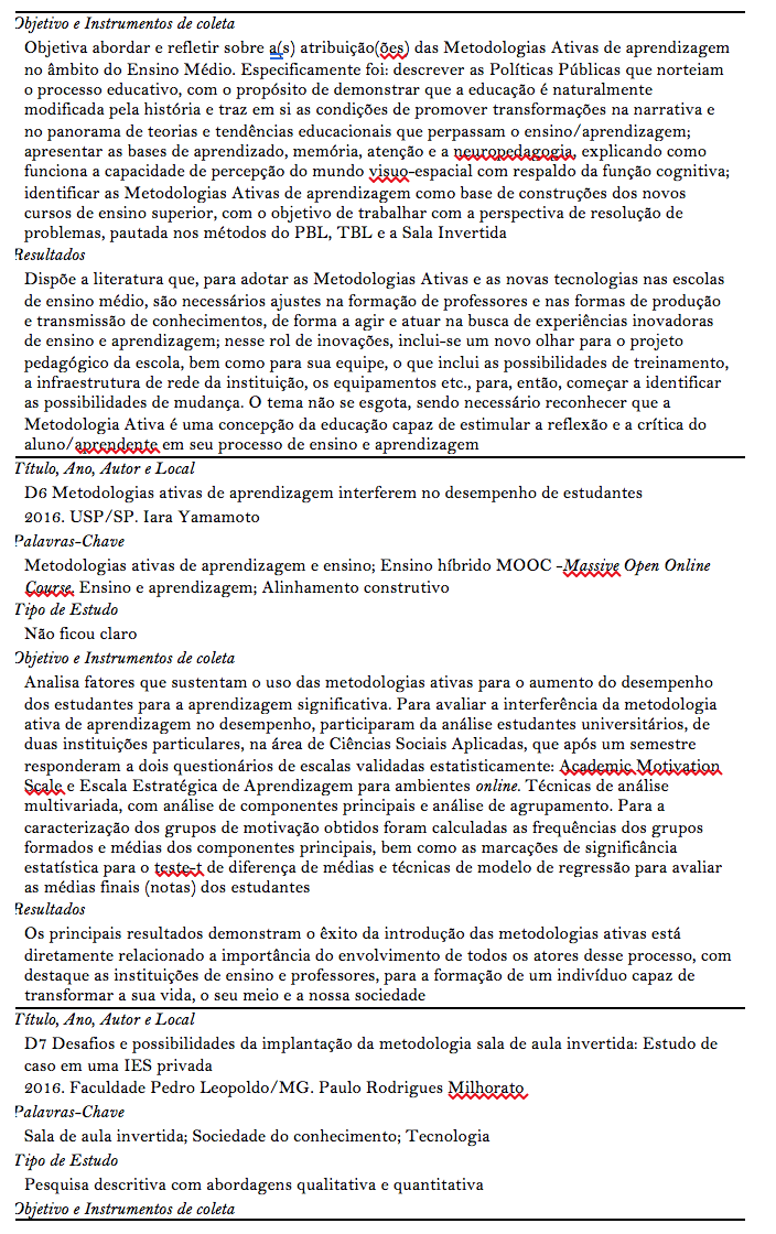 Quadro 2. S�ntese das disserta��es inclu�das no estudo. Continuaci�n