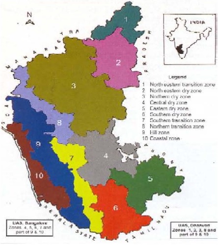 Agro-ecological zones of Karnataka state