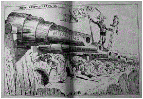 Entre la espada y la pared. Cuadro sin&oacute;ptico de los progresos humanos en tiempos de Tuxtepec