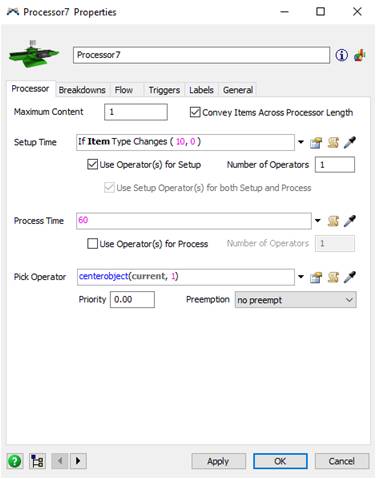Configuración de las
propiedades de los Processor.