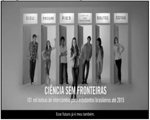 - Op&ccedil;&otilde;es de caminhos para o candidato acessar o Ensino Superior e prosseguir em seus estudos na pe&ccedil;a midi&aacute;tica de 2015