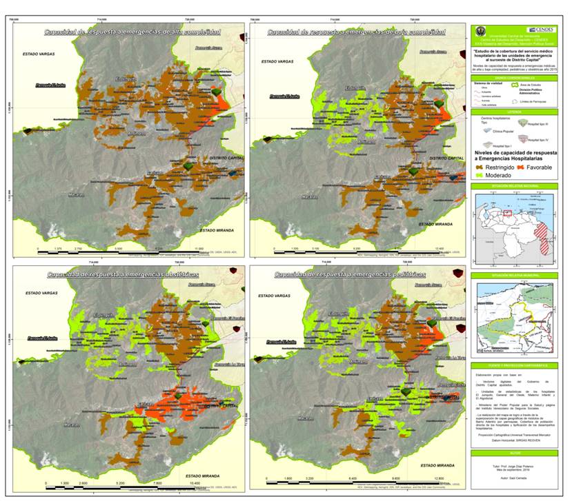 Niveles
     de capacidad de respuesta a emergencias médicas de alta y baja
     complejidad, pediátricas y obstétricas año 2015