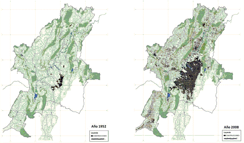 Evolución de la ocupación de la Sabana de Bogotá