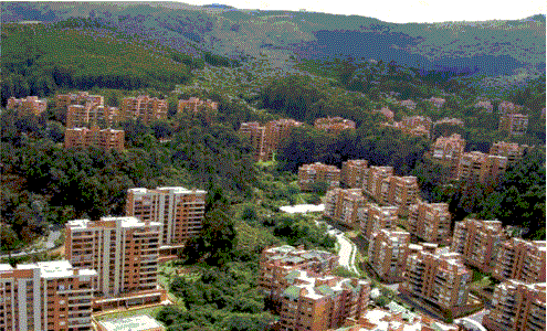 Urbanización en el extremo norte de la Reserva Natural de los Cerros Orientales de Bogotá