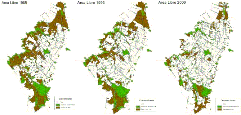 Ritmo de consumo de las áreas no desarrolladas en Bogotá, 1985-2006