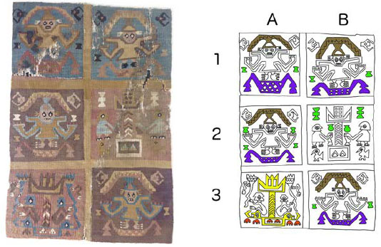 Fragmento textil de la colecci&oacute;n del Museo Larco de Lima (ML600063)