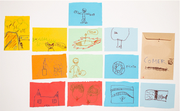 Conjunto de dibujos de un participante en la investigaci&oacute;n