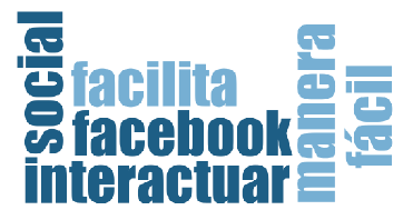 Nube
de letras sobre Facebook como medio de encuentro