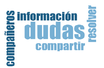 Nube
de letras sobre Facebook como herramienta de apoyo