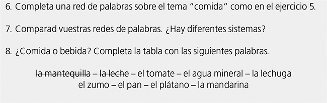 Hoja de ejercicios sobre &ldquo;Comida y bebida&rdquo; 

adaptada
de Neuner et al. (2003: 134-135) II.