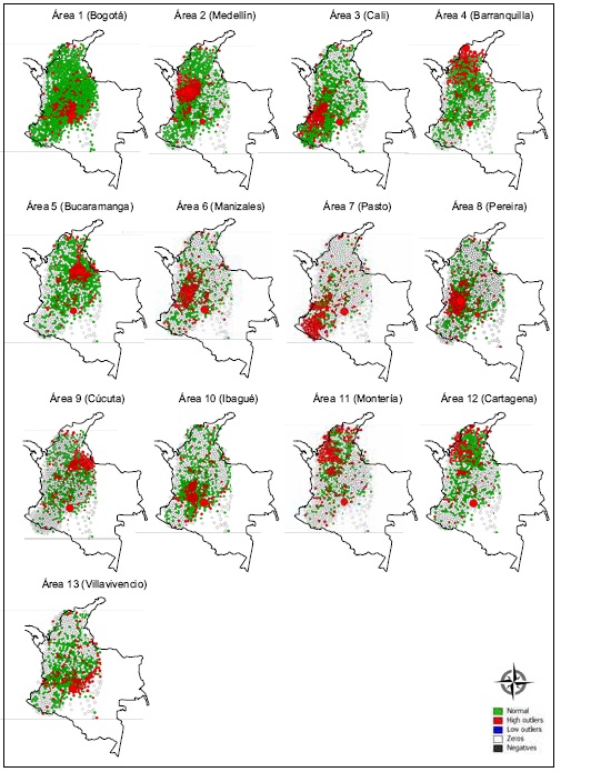 Áreas de influencia de la migración por subregiones