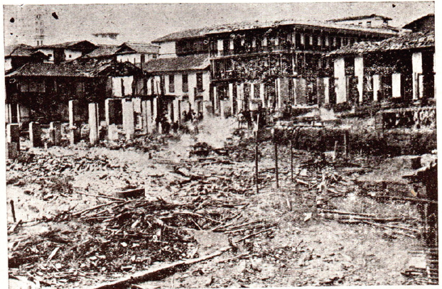 Incendio de 1922. Fotografía tomada de Historia de la ciudad de Manizales, por P. Fabo de María, 1926, p. 251.