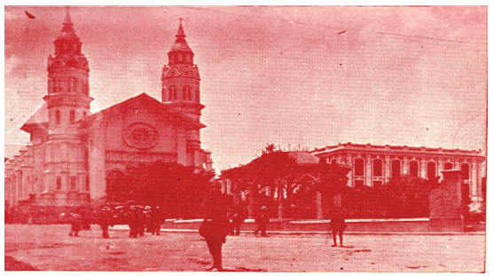 La antigua Iglesia catedral. Imagen tomada de Monografía de Manizales, por J. Gaviria, 1924, p. 72.