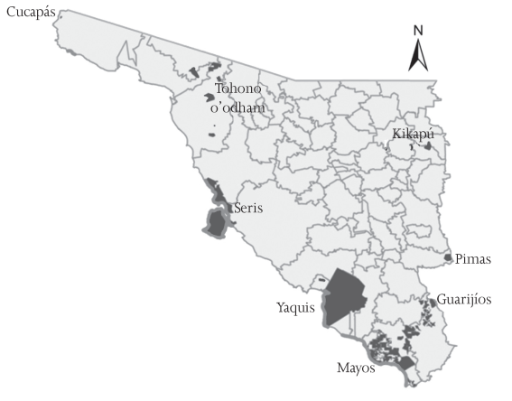 Territorios y litorales de las etnias de Sonora