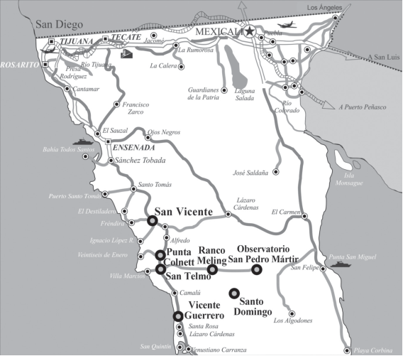 Localizaci&oacute;n del rancho Meling y los sitios mencionados en el art&iacute;culo