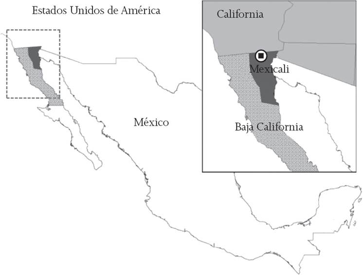 Localizaci&oacute;n de la ciudad de Mexicali