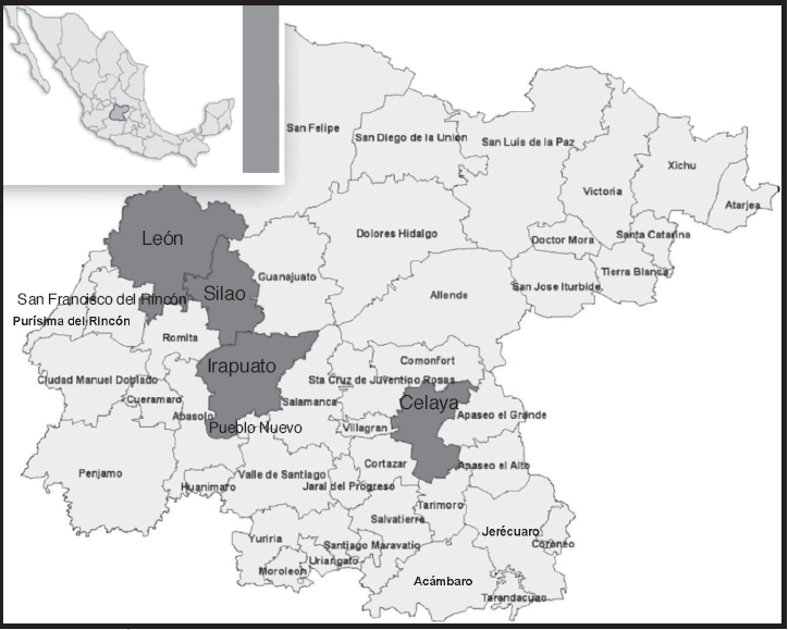 Municipios de análisis en el BG
