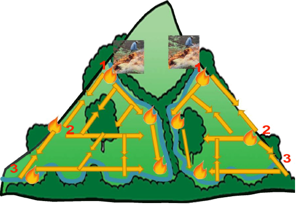 Forma en que los campesinos realizan la quema en ladera