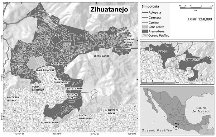 Localizaci&oacute;n de Ixtapa-Zihuatanejo, Guerrero, M&eacute;xico