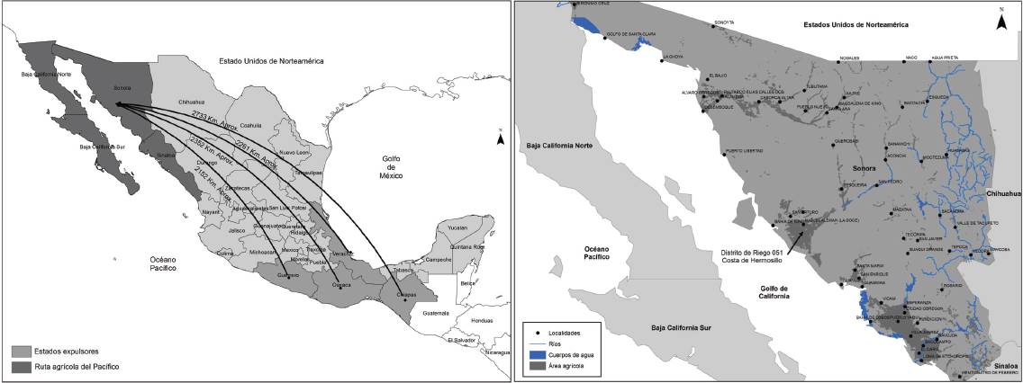 Ubicación geográfica de Miguel Alemán, Sonora, México