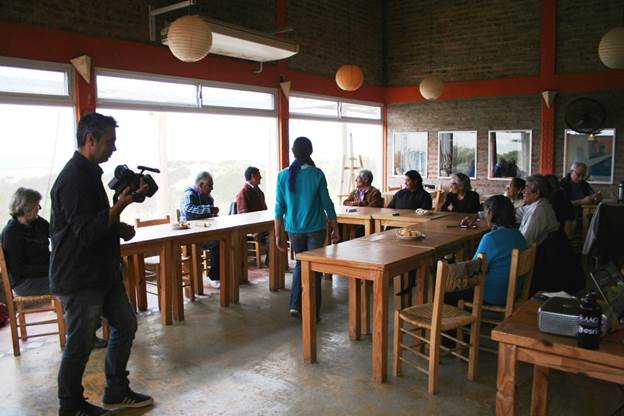 Taller con pulperos históricos en el establecimiento El Jahuel, Las Grutas, en mayo de 2015