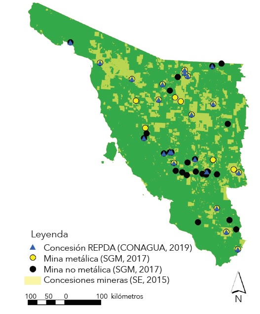Minas activas con registro identificado en REPDA hasta agosto de 2019 