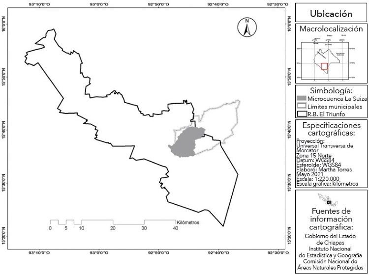 Ubicaci&oacute;n de La Suiza, Montecristo de Guerrero, Chiapas