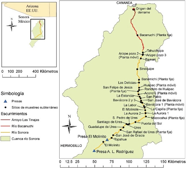 Sitios de muestreo subterr&aacute;neo