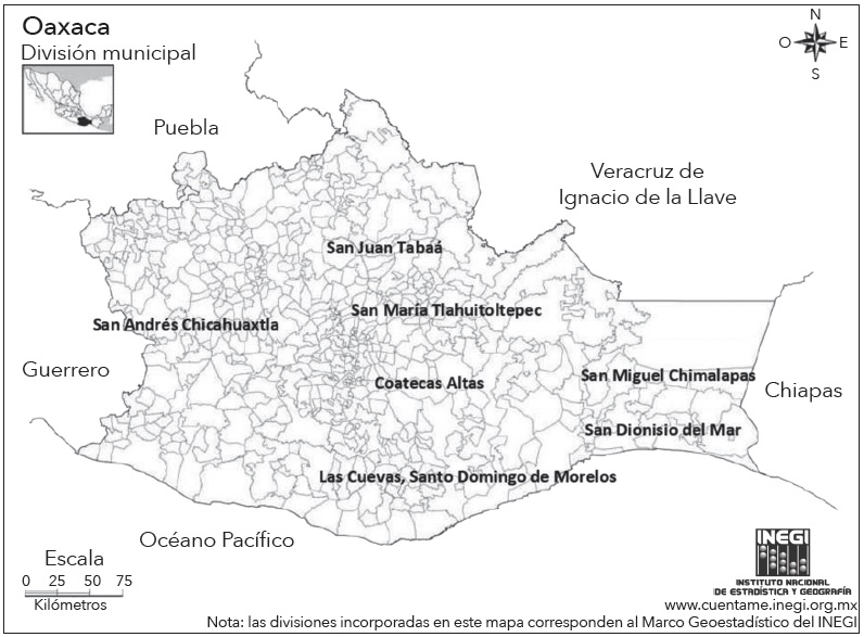 Ubicaci&oacute;n geogr&aacute;fica de las comunidades del estudio