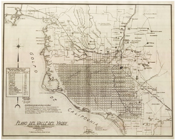 Trazado del valle del Yaqui