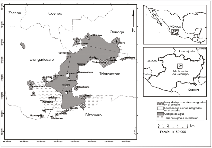 Mapa de ubicaci&oacute;n del lago de P&aacute;tzcuaro