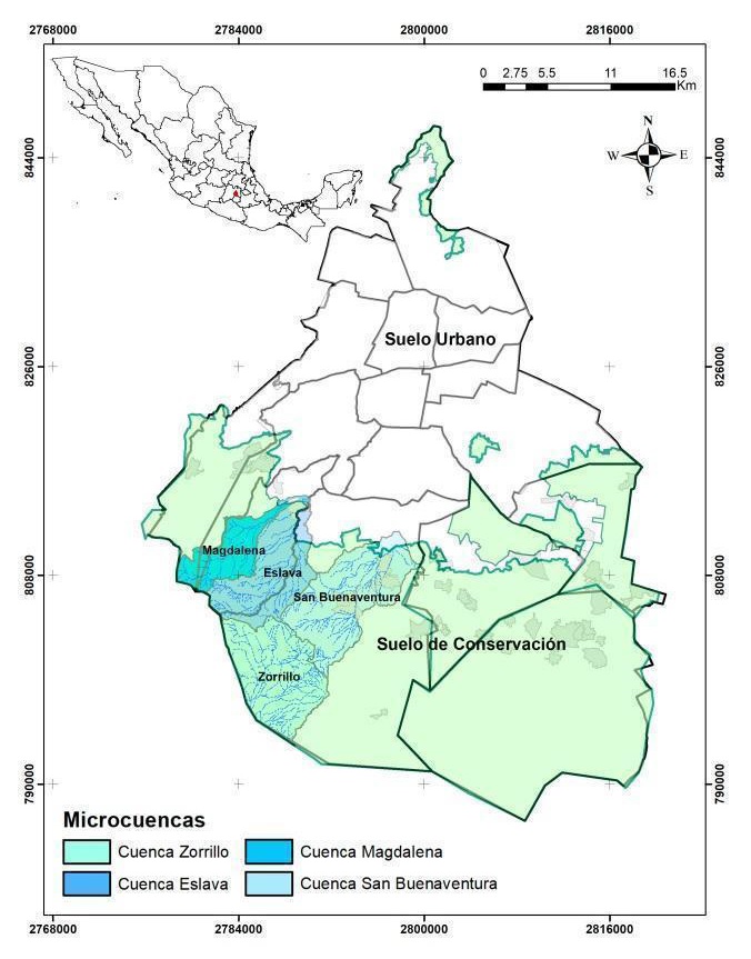 Localizaci&oacute;n del suelo de conservaci&oacute;n de la Ciudad de M&eacute;xico