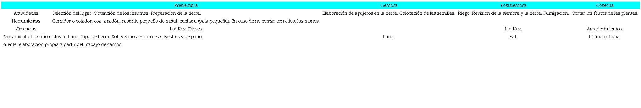 Elementos que intervienen en los procesos productivos del solar maya