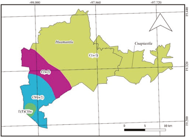 Tipos de clima en la región Huamantla-Cuapiaxtla