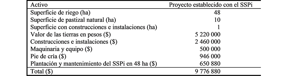 Inversi&oacute;n fija de la UP bajo manejo de SSPi en
Apatzing&aacute;n, Michoac&aacute;n