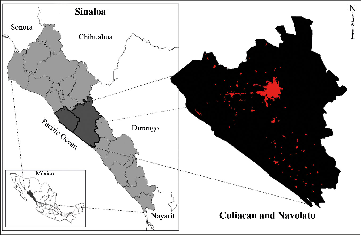 Geographical localization of the study area