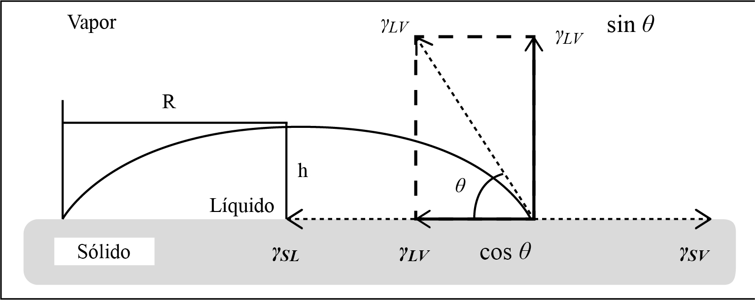 Tensin interfacial en las tres fases