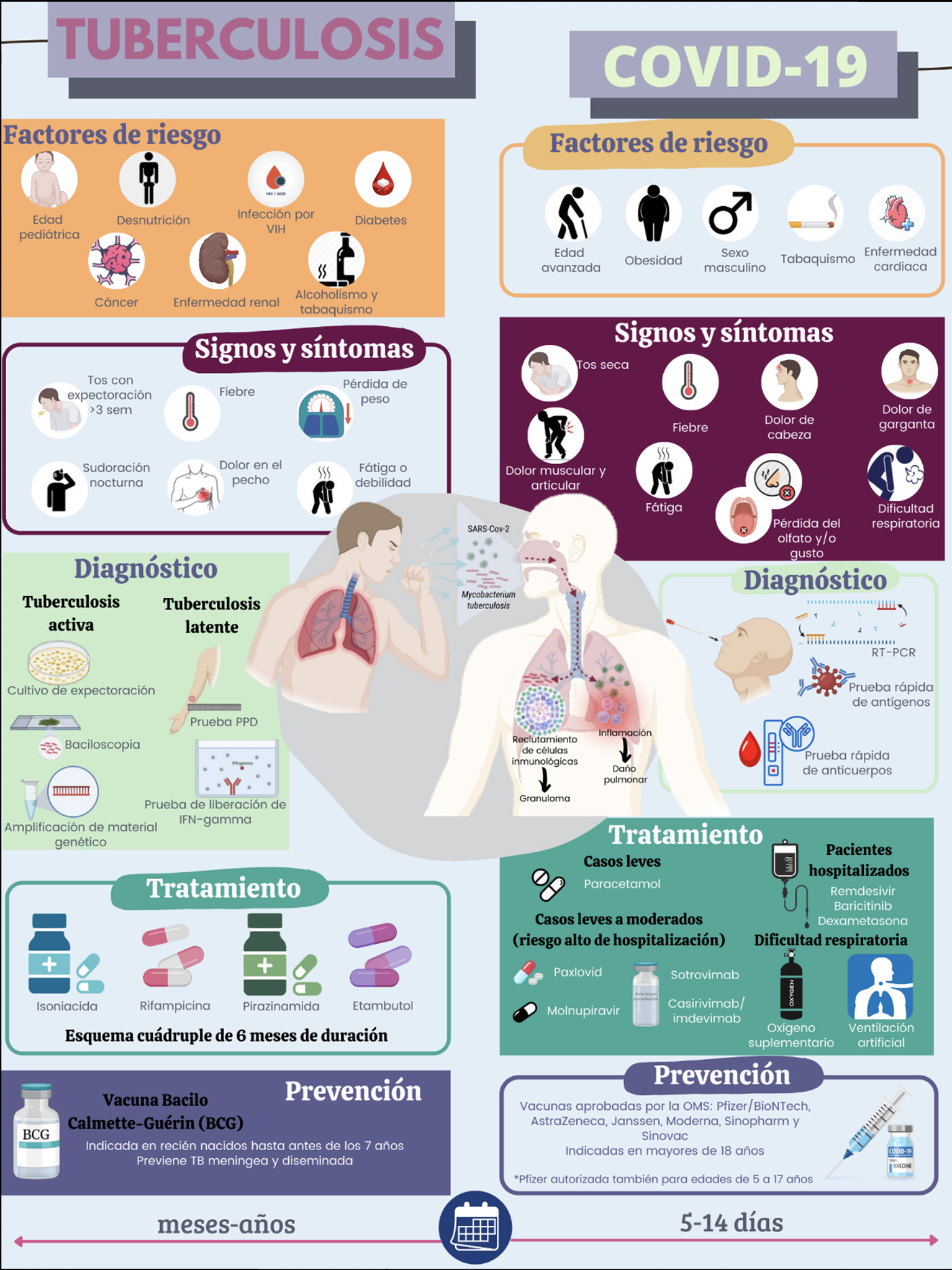 Características clínicas asociadas a la TB y al COVID-19